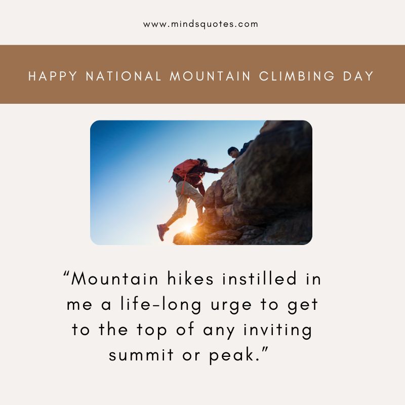 National Mountain Climbing Day Message
